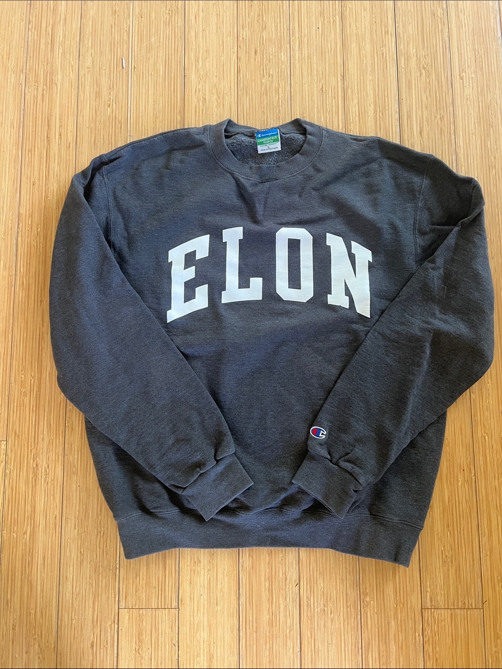 Like new, ELON Champion dark grey Crewneck Sweatshirt LARGE